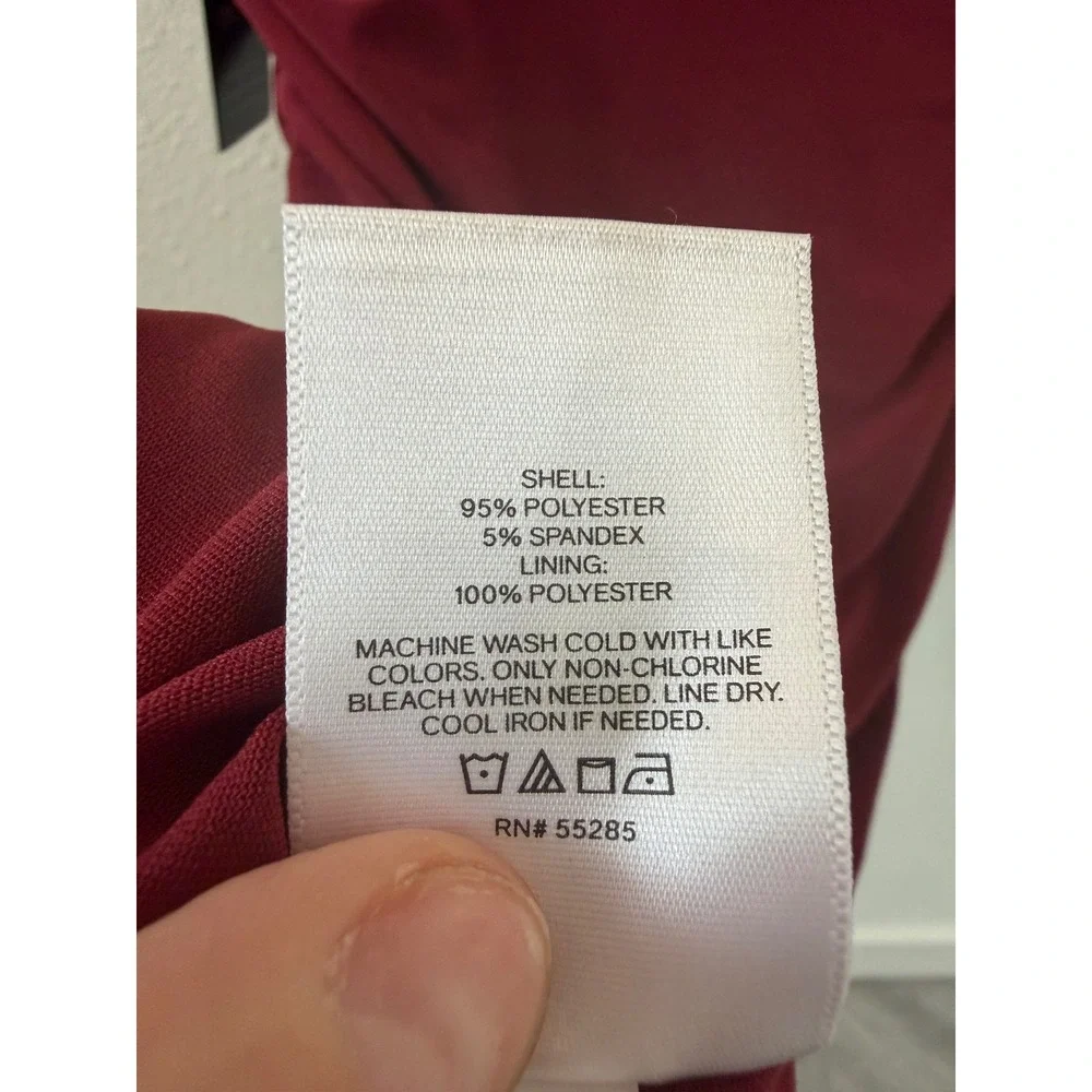 Express‎ Womens Burgundy Mock Neck Ruched Bodycon Sleeveless Dress S NEW